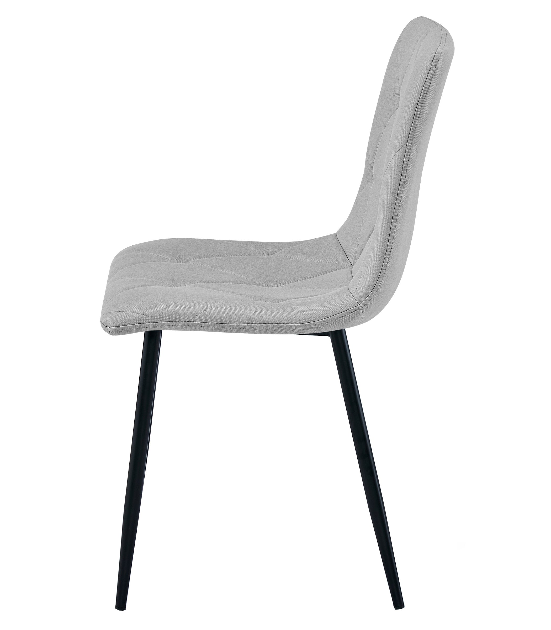 Sedia imbottita VALORA TYRA - Elegante tessuto grigio chiaro / Gambe nere x 2