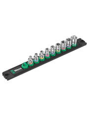 Set di 9 bussole Zyklop 1/4" WERA Nuss-Magnetleiste A Imperial 1