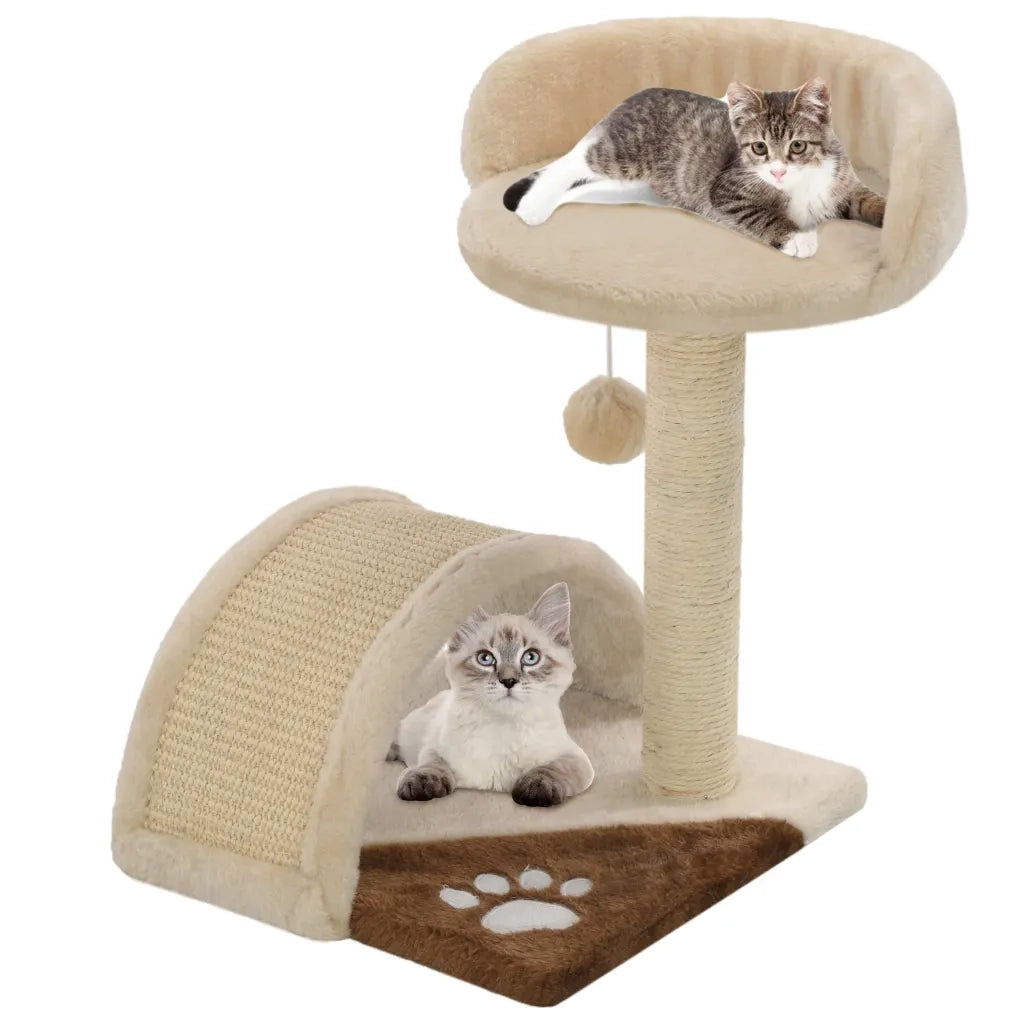 Albero per Gatti con Tiragraffi in Sisal 40cm Beige e Marrone CFW8824898