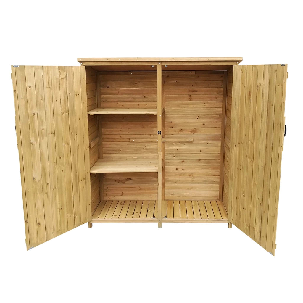 Armadio da giardino a 2 ante 1350x500x1540 mm legno di abete con tetto in bitume