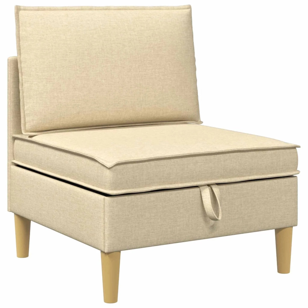 Set di mobili per il soggiorno con cuscino 4 pcs Crema Tessuto 3413710