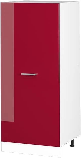 Dispensa universale R-Line, Rosso bordeaux lucido, 60 cm con anta grande, per la conservazione di utensili domestici e scorte