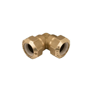 Raccordo curvo doppio in ottone per polietilene