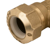 Raccordo curvo doppio in ottone per polietilene