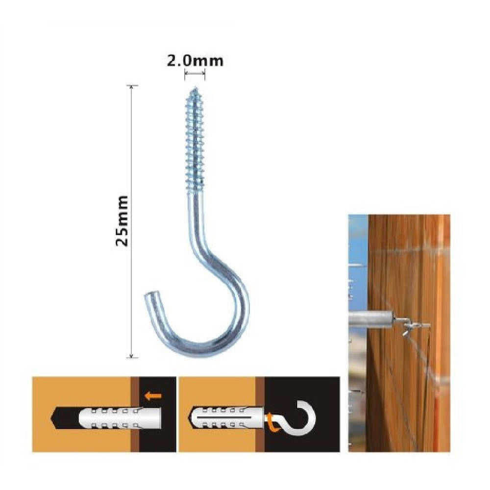 Trade Shop - Set 27 Pezzi Viti Vite A Gancio Ganci 2 X 25 Mm Con Filettatura Per Legno 90735 -