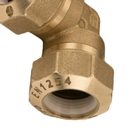 Raccordo curvo doppio in ottone per polietilene