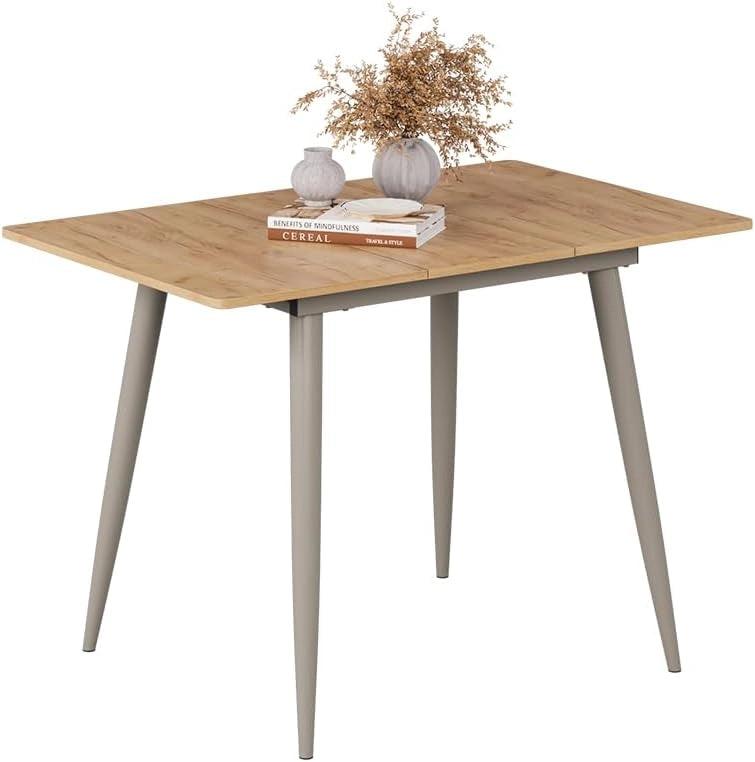 tavolo da pranzo allungabile Beaver, Rovere Goldkraft/Grigio, 80 x 70 cm Estensibile, per un utilizzo flessibile come tavolo da pranzo o da lavoro