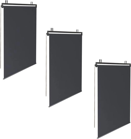 Set di 3 tende a rullo L 125 x H 225 cm per pergola Grigio Antracite