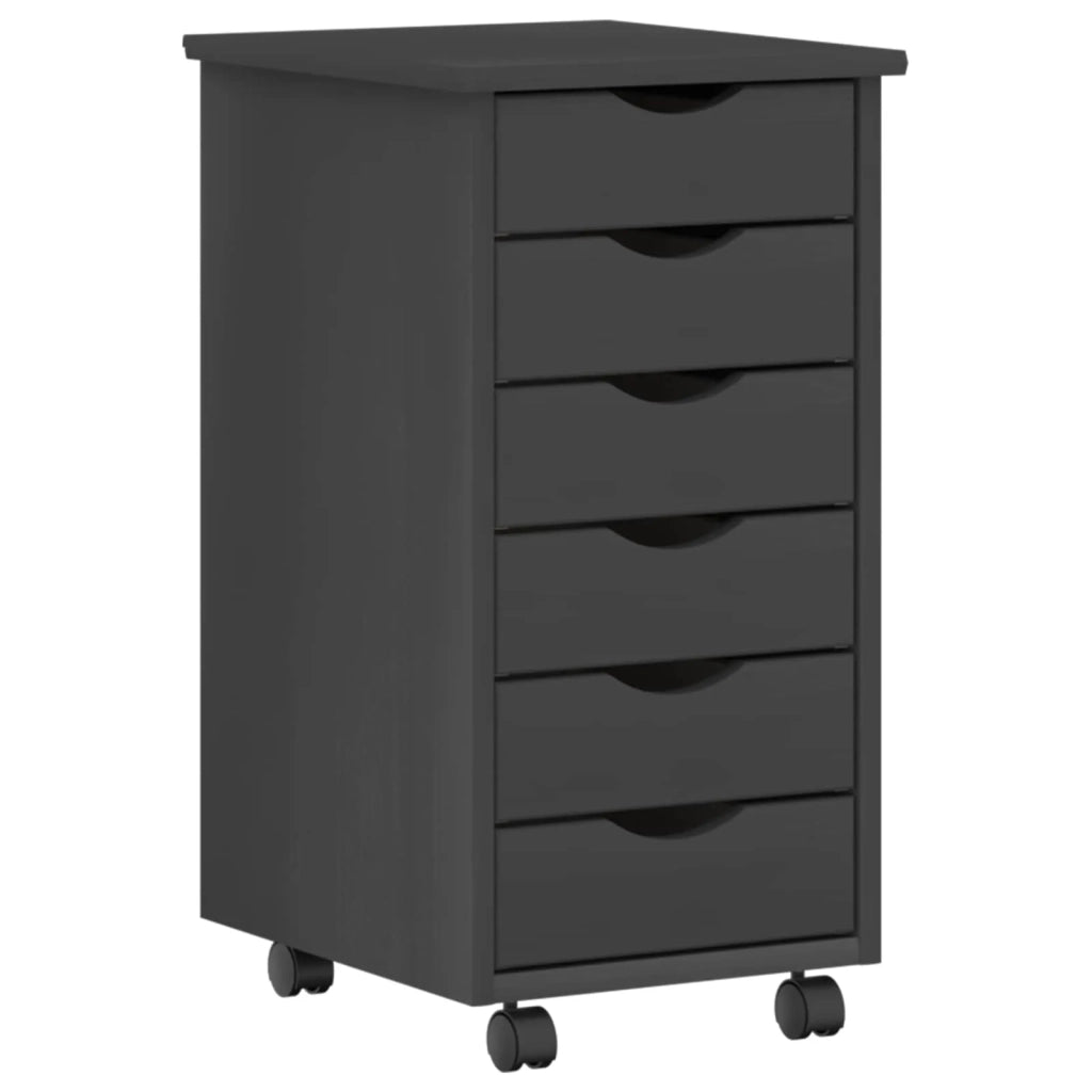 Set scrivania e mobiletto su ruote MOSS 2 pz Grigio 3438787