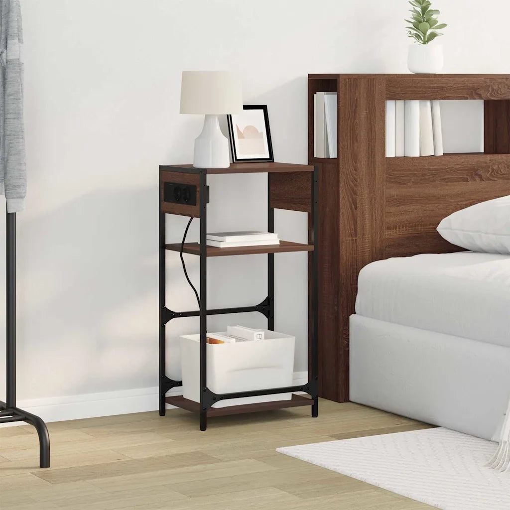 vidaXL Armadio da Notte con cassetto Rovere marrone 40 x 27 x 76 cm