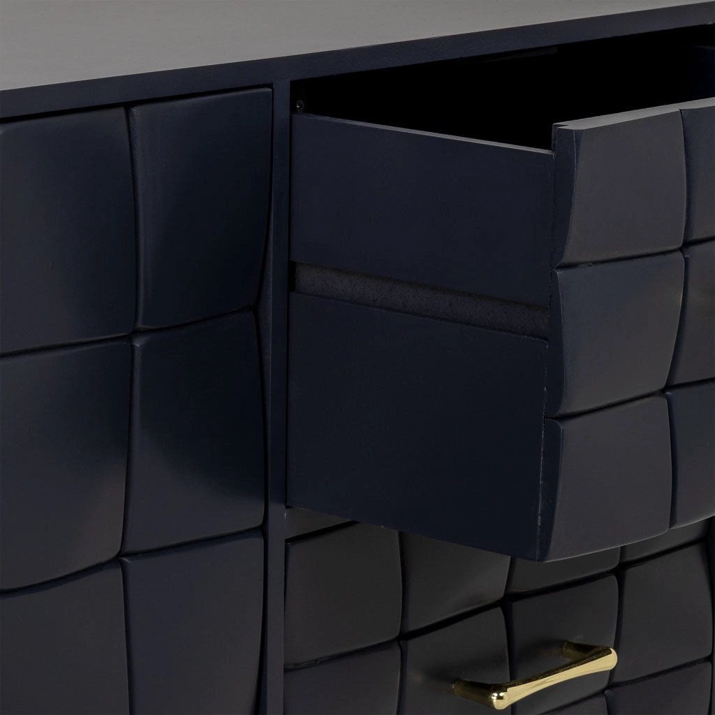 Mobile basso in legno nero 118x41x65h cm