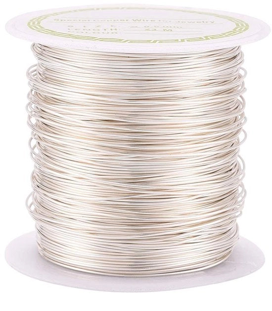 Cavo di rame in acciaio inossidabile 0,5 mm - Corrosione resistente - Cavo metallico flessibile - Accessori per gioielli/fai da te - 23 m - Rotolo di plastica pratica - Cavo per gioielli