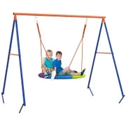 Altalena da Giardino a Nido per 1-2 Bambini in Metallo Rinforzato, 196x172x180cm, Multicolore