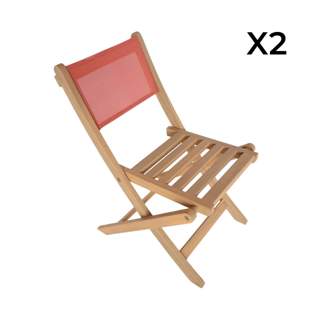 Set tavolo da giardino bistrot per bambini in legno di acacia con 2