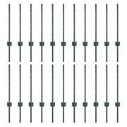 Palo della recinzione 22 pz Verde 100 cm Acciaio CFW8457229