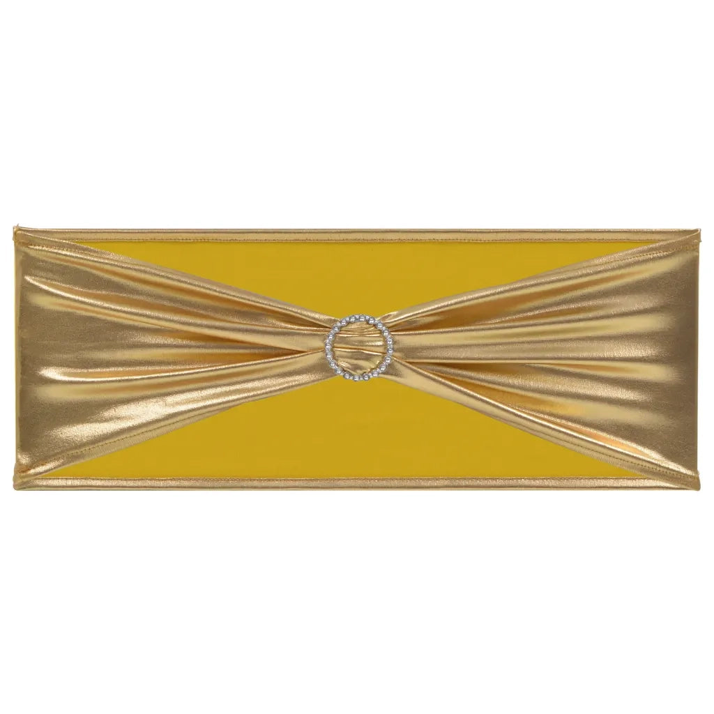 Nastri Ornamentali per Sedie 25 pz con Fibbia Diamantata Oro 133579