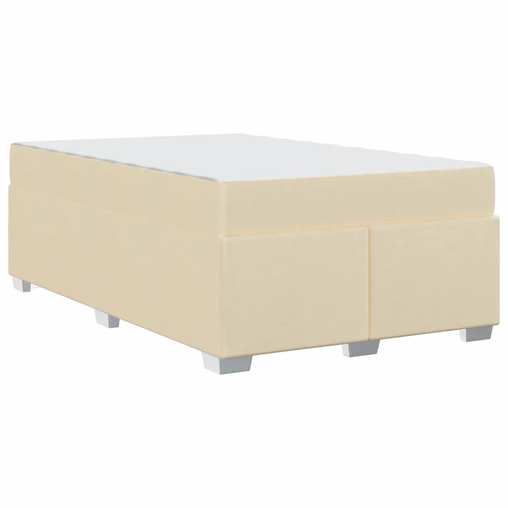 Struttura del letto con materasso Crema 120 x 200 cm Tessuto