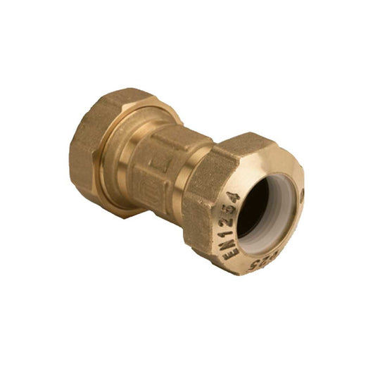 Raccordo diritto doppio in ottone per polietilene