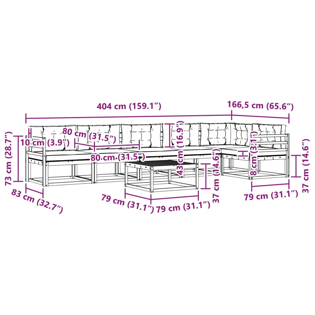 Set di divani da esterno 7 pcs Bianco e Antracite 3386536