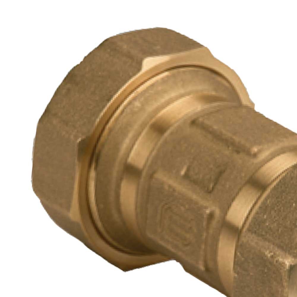 Raccordo diritto doppio in ottone per polietilene