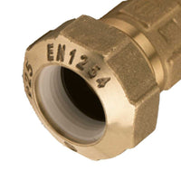 Raccordo diritto doppio in ottone per polietilene