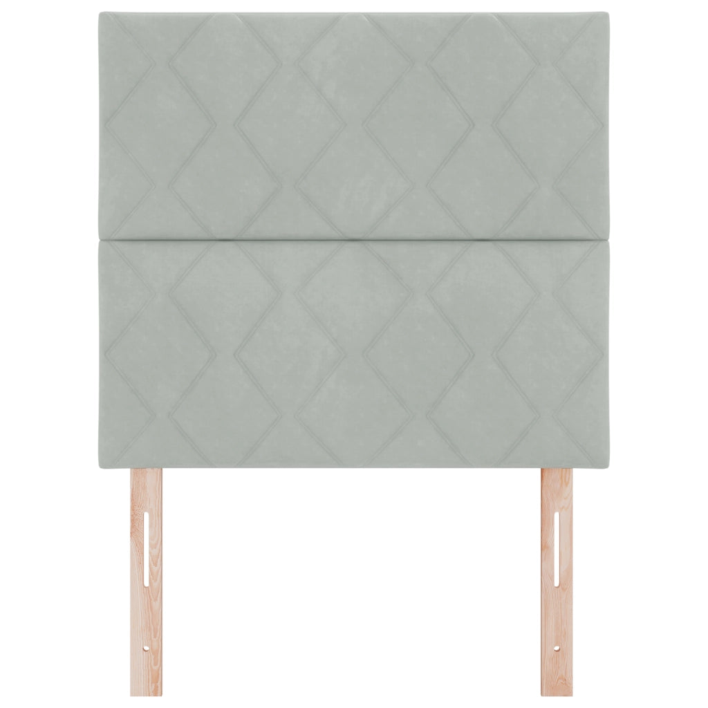 Testiera Design Blocchi di Diamante Grigia Chiara 90 cm Velluto