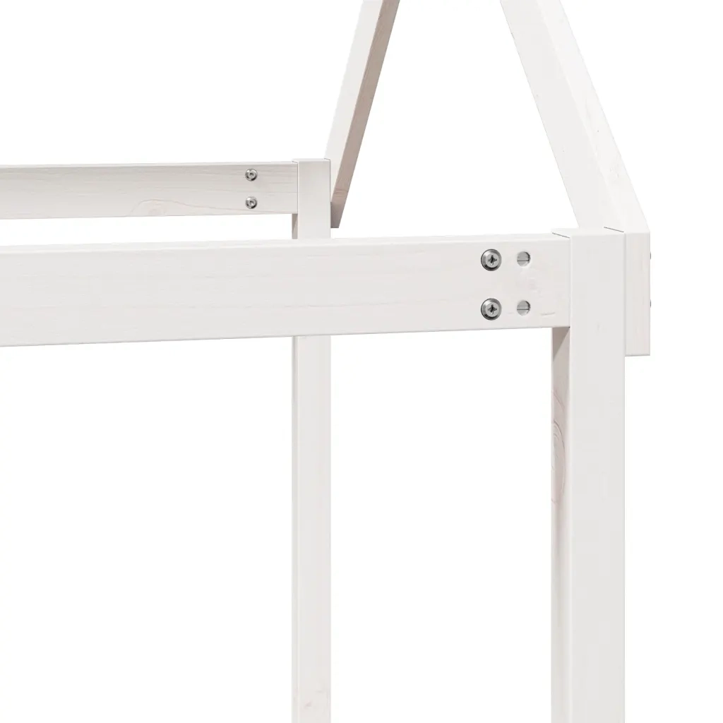 Letto a Castello senza Materasso Bianco 90x190cm Massello Pino 3282128