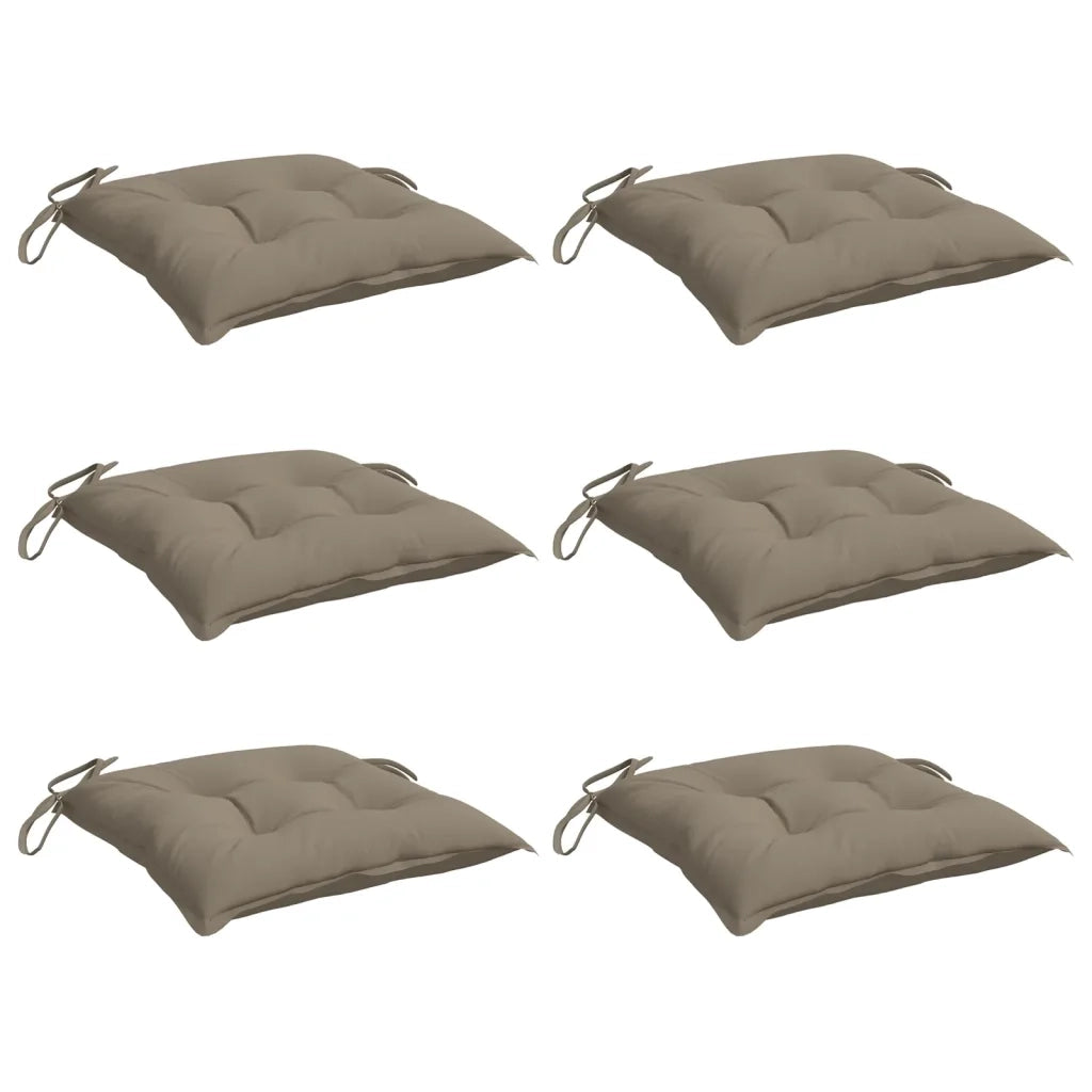 Cuscini per Sedia 6 pz Tortora 40x40x7 cm in Tessuto Oxford