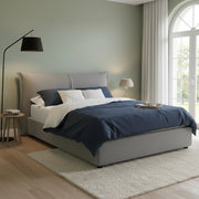 Letto Matrimoniale Alabaster, Letto Matrimoniale Sfoderabile Made in Italy, Grigio