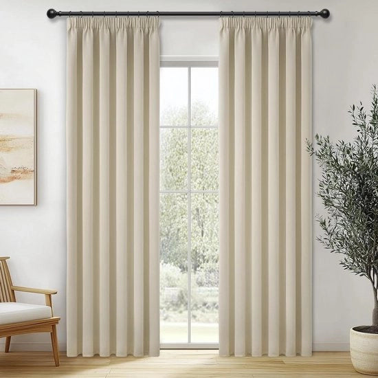 Set di tende beige con cerniera, 140 cm x 240 cm, insieme di 2 tende per soggiorno, camera da letto dei bambini e cucina