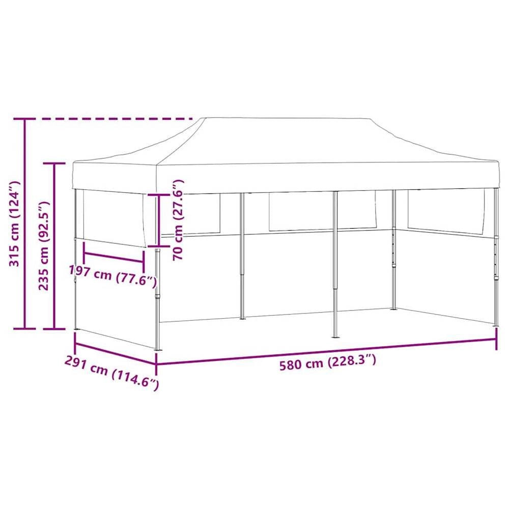 Pop-Up Party Tent, Foldable, Blue, 3x6 M