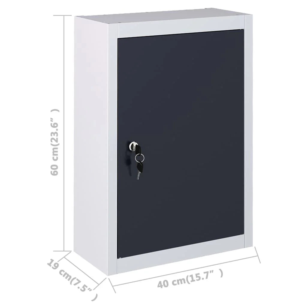 Mobiletto portautensili da parete organizer per utensili mobiletto portaoggetti portautensili da officina stile industriale metallo 60 cm grigio e nero 02_0003807