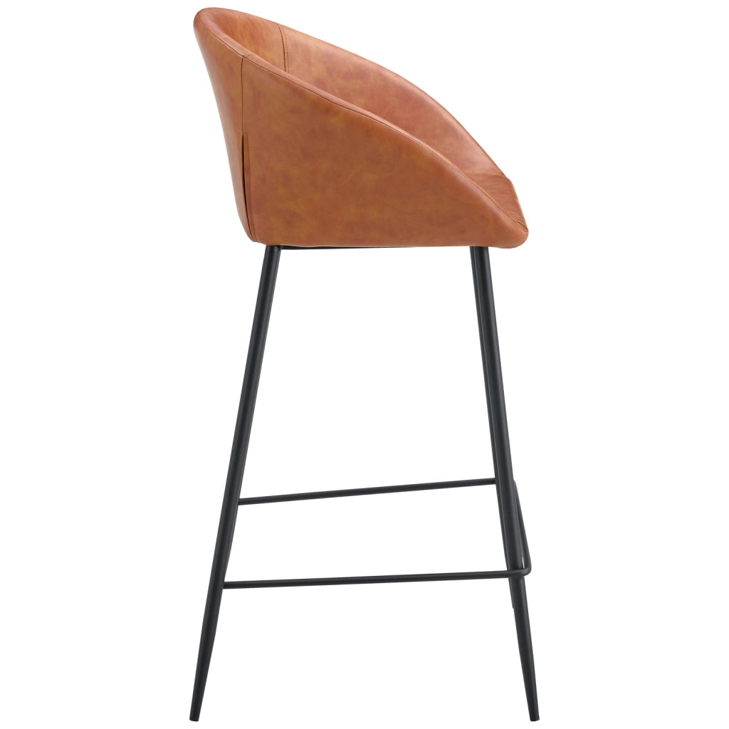 Set di 2 sgabelli da bar ACHILLE in similpelle cognac
