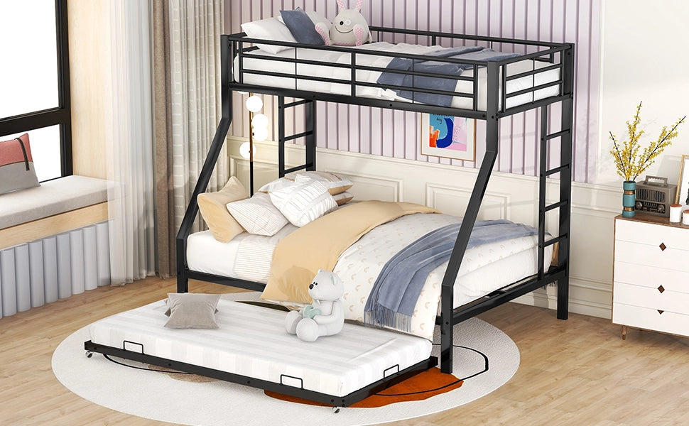 Letto a castello con letto estraibile metallo 90x200 cm