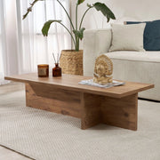 Marmorito, Tavolino da Salotto Forma Rettangolare, 120x45x30h cm Marrone Rovere Nodi