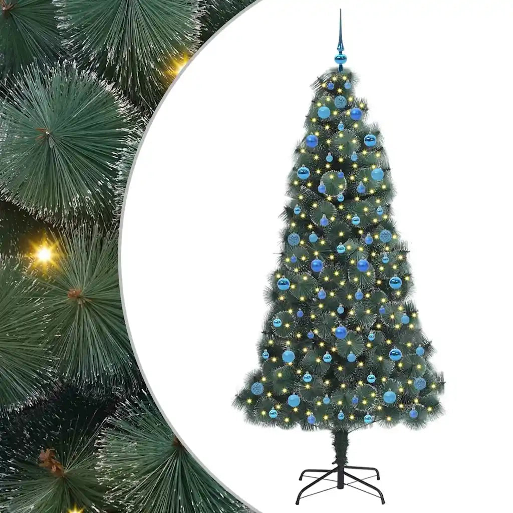 Albero di Natale | Decorazioni natalizie artificiale pre-illuminato con set di palline
