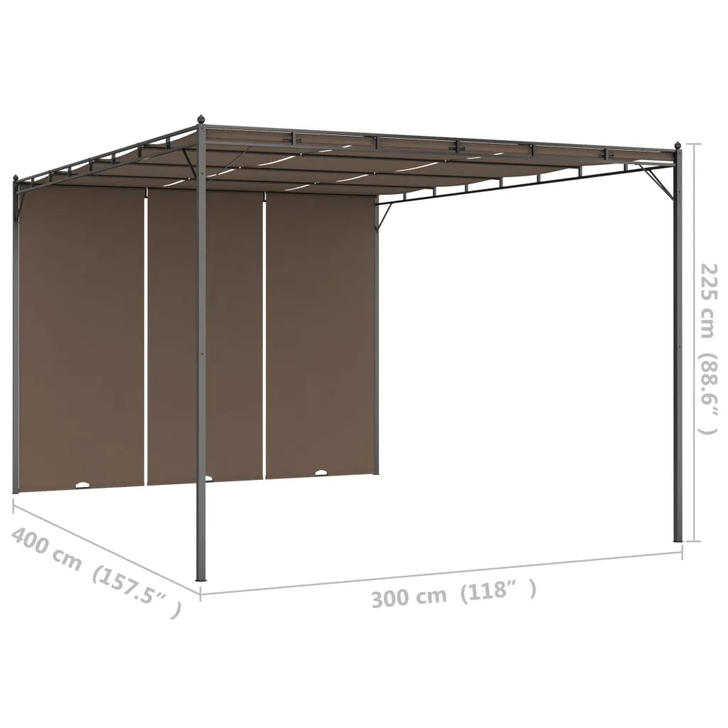 Gazebo | Pergolato da Giardino con Tenda Laterale 4x3x2,25 m Talpa