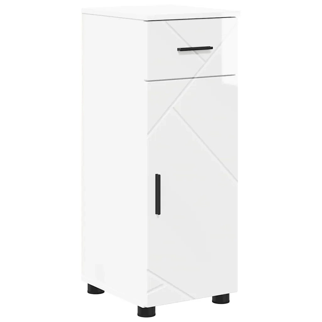 Mobile da Bagno | Armadio da bagno con cassetto Bianco Lucido 30 x 35 x 80 cm