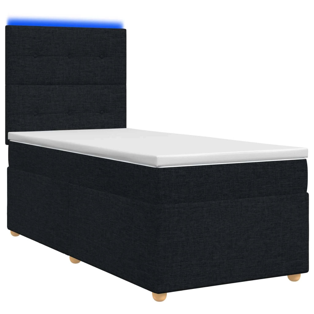 Letto box spring con materasso Nero 100 x 200 cm Tessuto 3455282