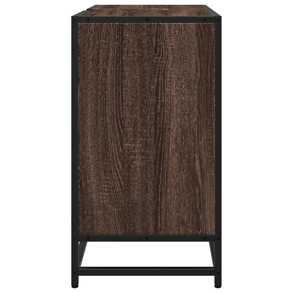 vidaXL Mobile Lavabo Bagno Rovere Marrone 65x33x60cm Legno Multistrato