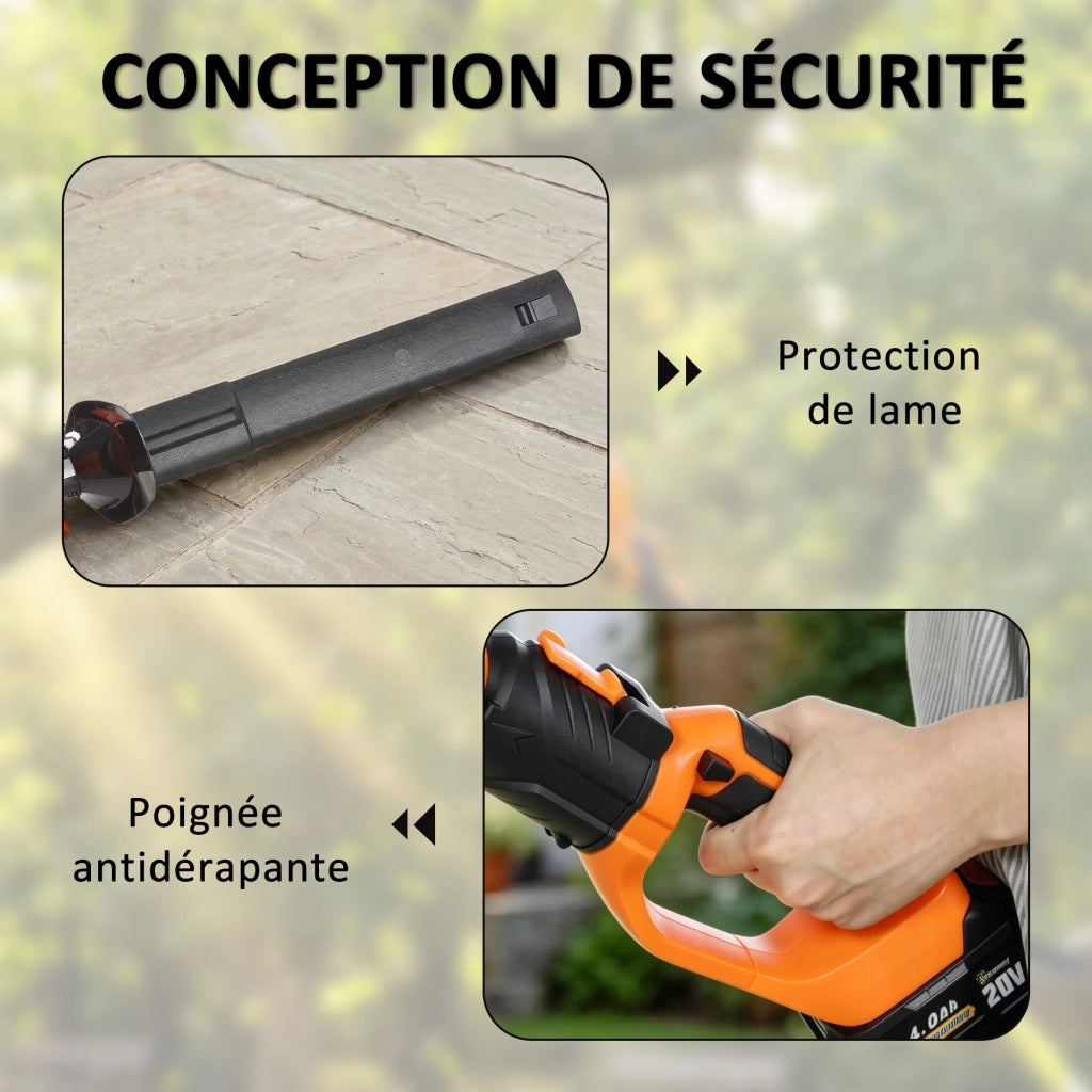 Tosaerba Elettrico con Manico Telescopico ¨C zephmum ¨C Lame 51 cm 2 Batterie 4.0 Ah 112.5x15x14.5cm Arancione