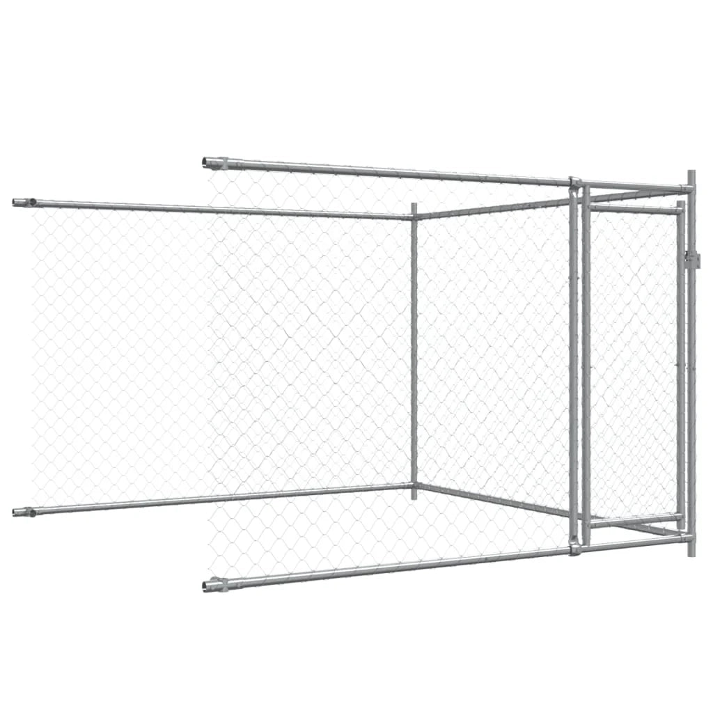 Trasportino per cani con porte 8 x 2 x 1,5 m acciaio zincato grigio 02_0041626