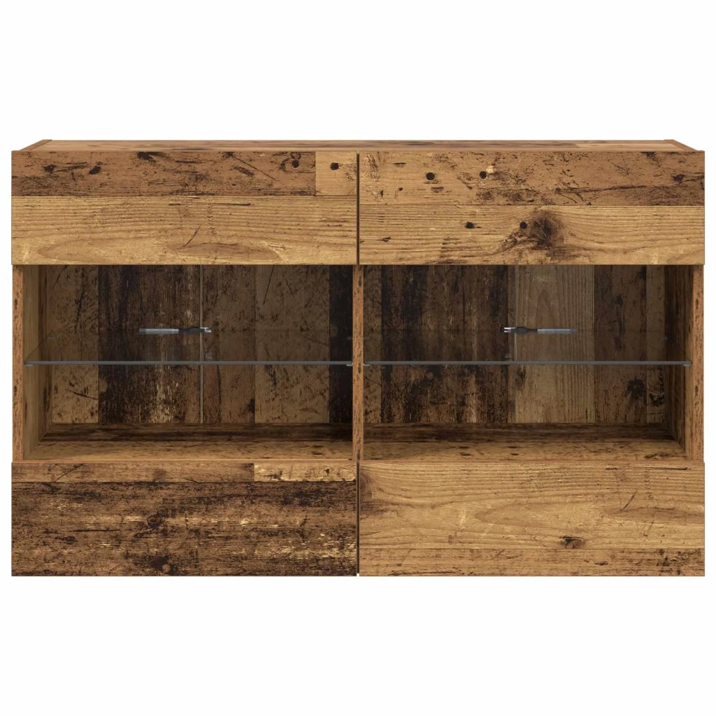 Mobile TV da parete con LED-Credenza per TV sospesa Legno vecchio 98,5 x 30 x 60,5 cm