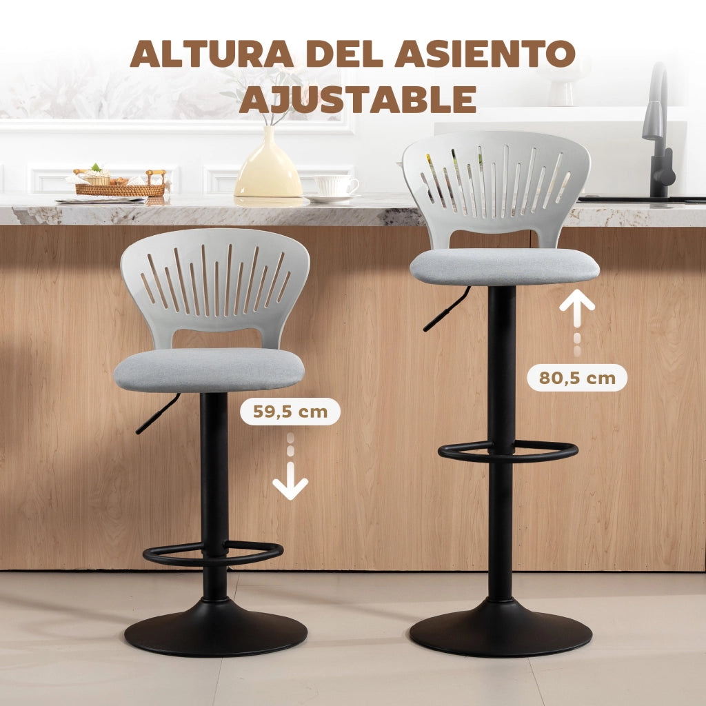 Sgabelli da Bar Regolabili in Altezza ¨C Minimal ¨C Grigio 84-105 cm