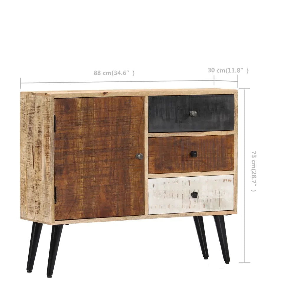 Credenza | Madia | Buffet da pranzo | Armadio da pranzo 88x30x73 cm in Legno Massello di Mango