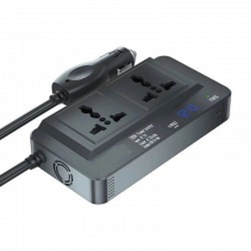 Trade Shop - Inverter Di Alimentazione Auto 300w Con 2 Porte Usb Per Caricabatterie Q-cc8200 -