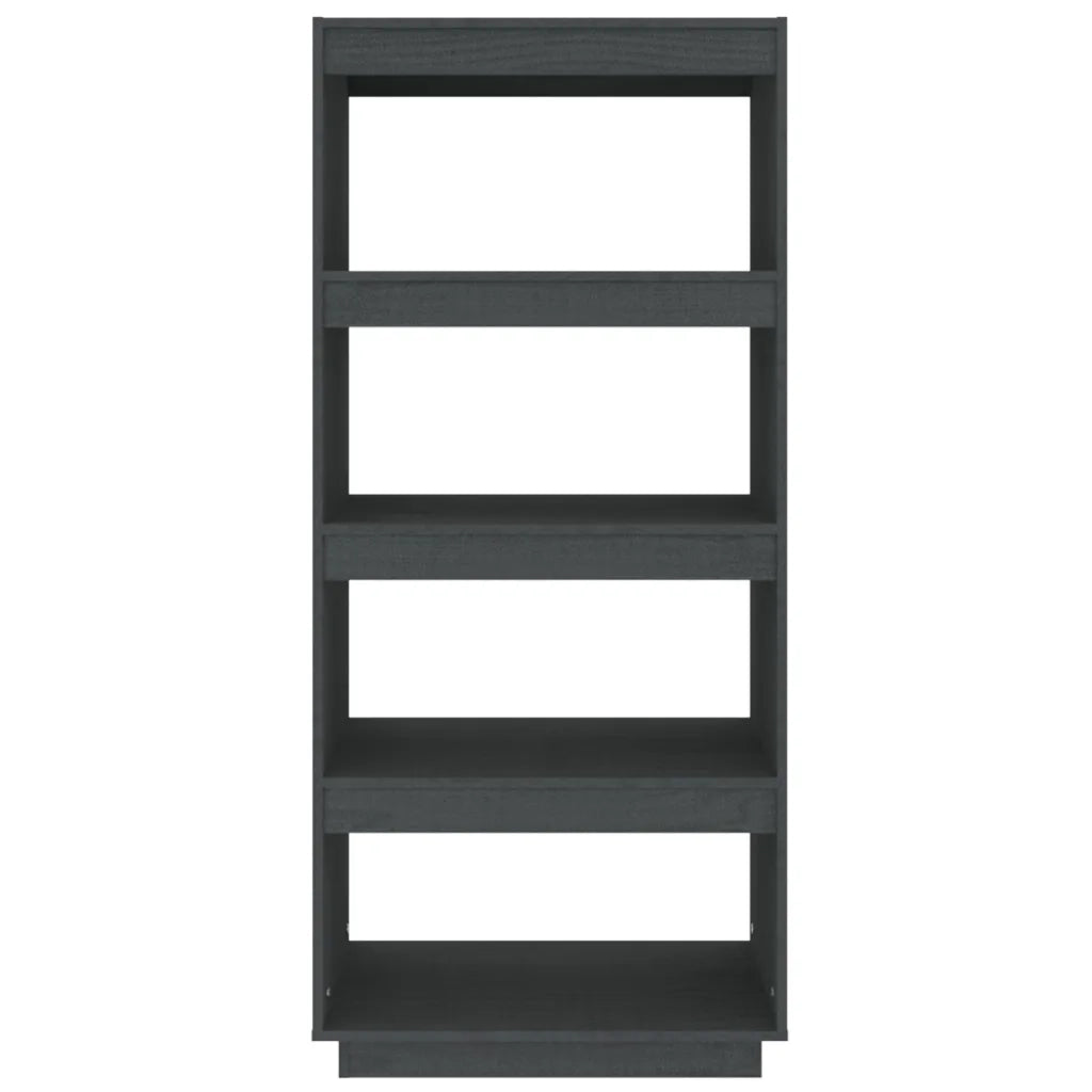 Libreria/Divisorio Grigio 60x35x135cm in Legno Massello di Pino 810871