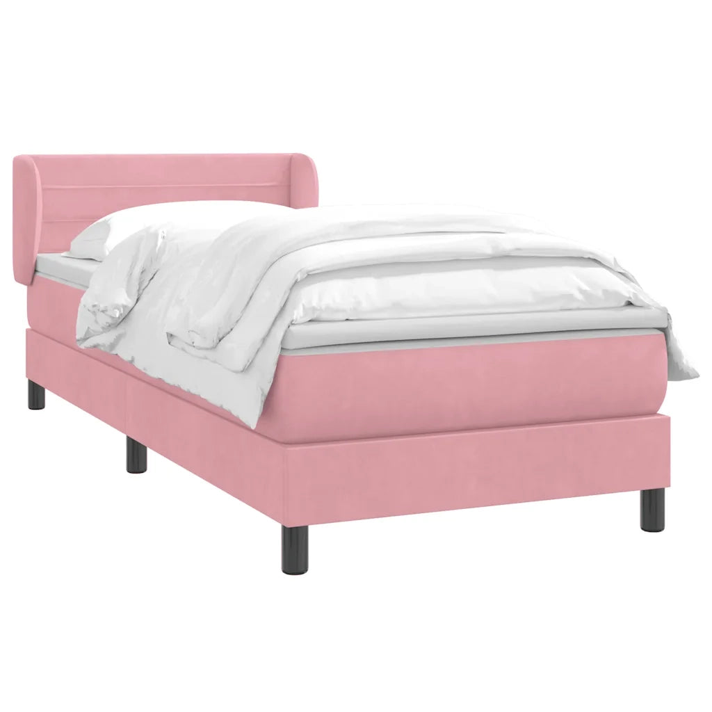 Giroletto a Molle con Materasso Rosa 90x220 cm Velluto 3317642