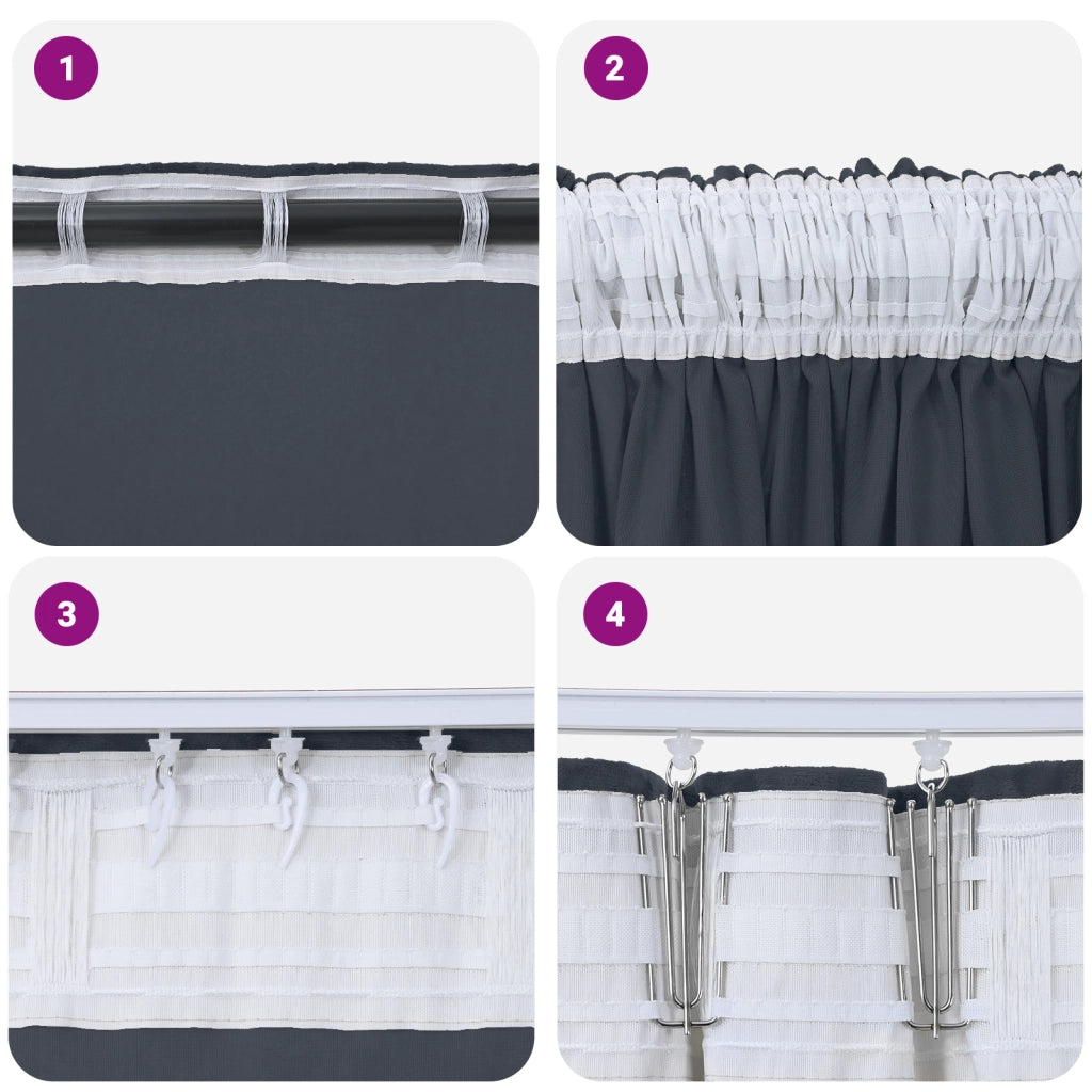 Tende in velluto 2 pz con occhielli grigio argento 260x140 cm