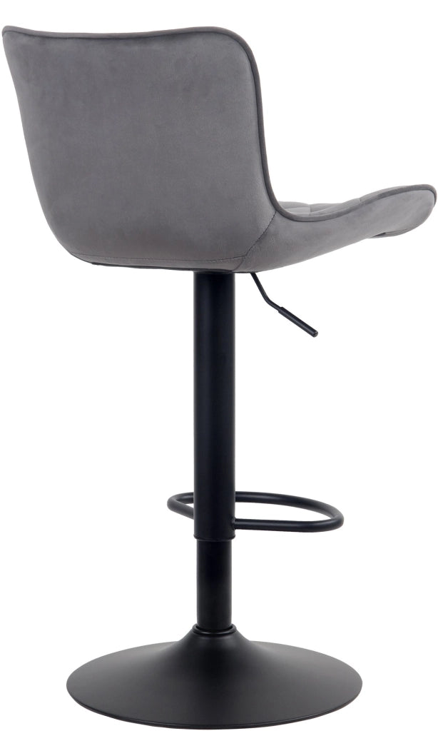 Sgabello Emma Bar Set di 2 grigio scuro,Velluto